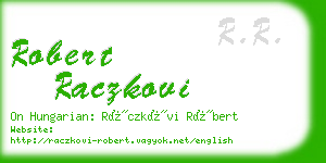 robert raczkovi business card